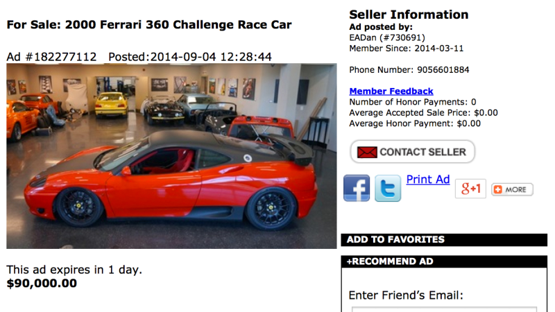 Illustration for article titled Forget Black Friday - Here's Twelve Race Cars You Can Buy Online